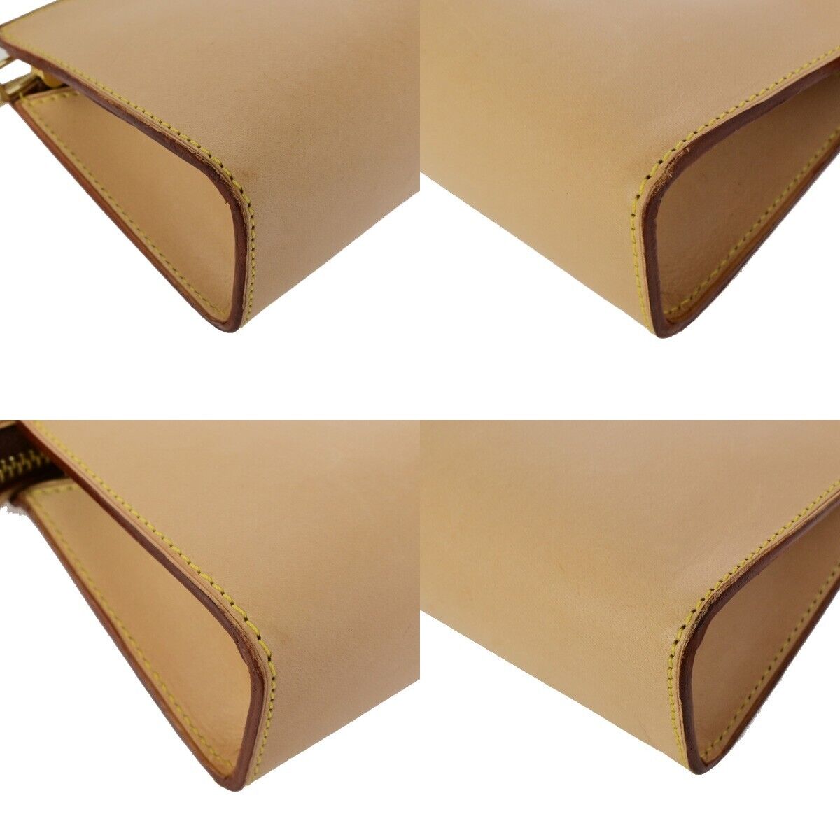 LOUIS VUITTON Logo Cabas Ambre  Pouch Bag Nomade Leather Beige Spain 04SJ427