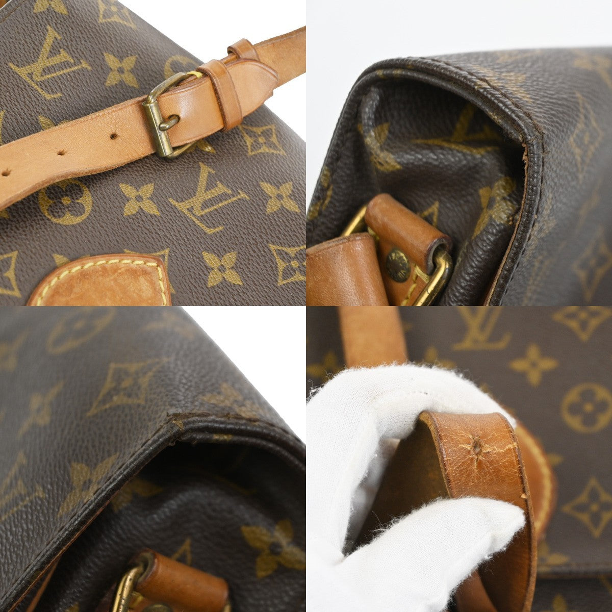 LOUIS VUITTON Cartouchiere MM Shoulder Bag Monogram Leather Brown M51253 30CA972