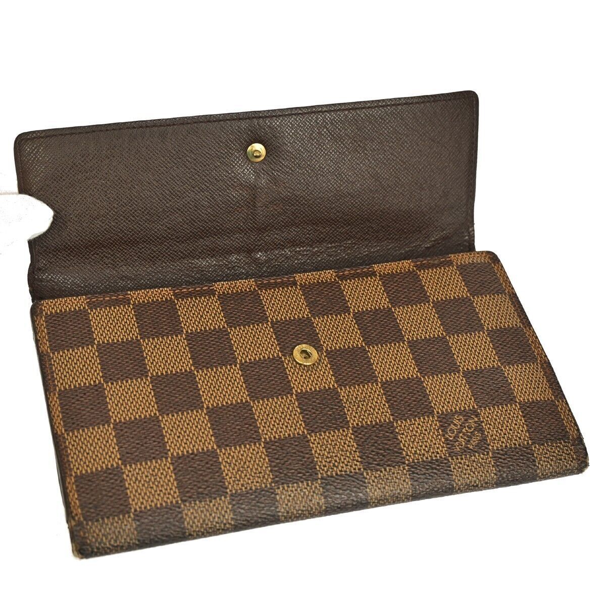 LOUIS VUITTON International Trifold Wallet Damier Leather Brown N61215 09GA185