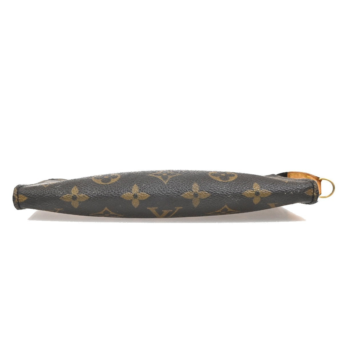 LOUIS VUITTON LV Logo Bucket GM Pouch Bag Monogram Leather Brown Gold 05KC768