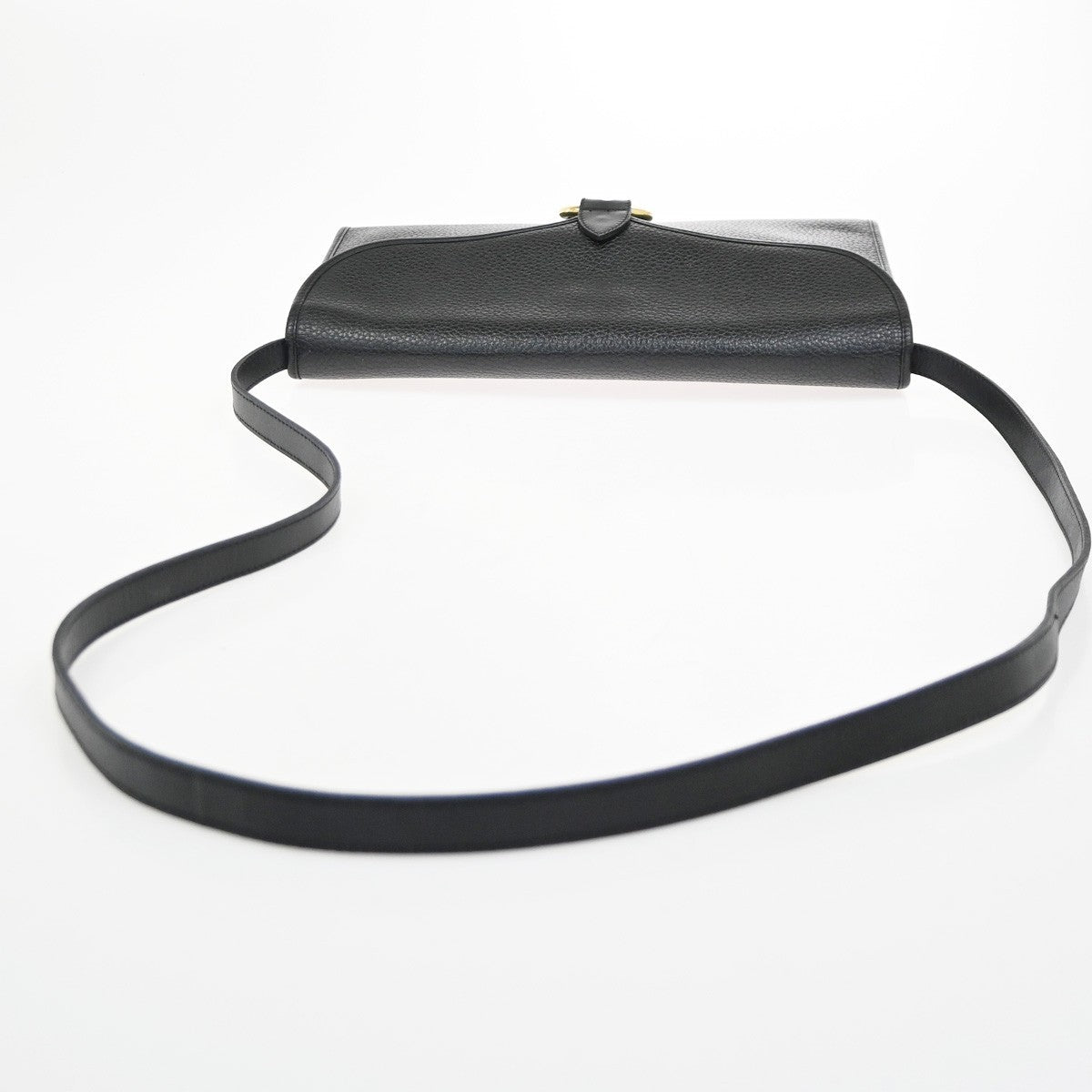 CHRISTIAN DIOR Logo 2Way Shoulder Clutch Bag Leather Black GHW  France 31YH907