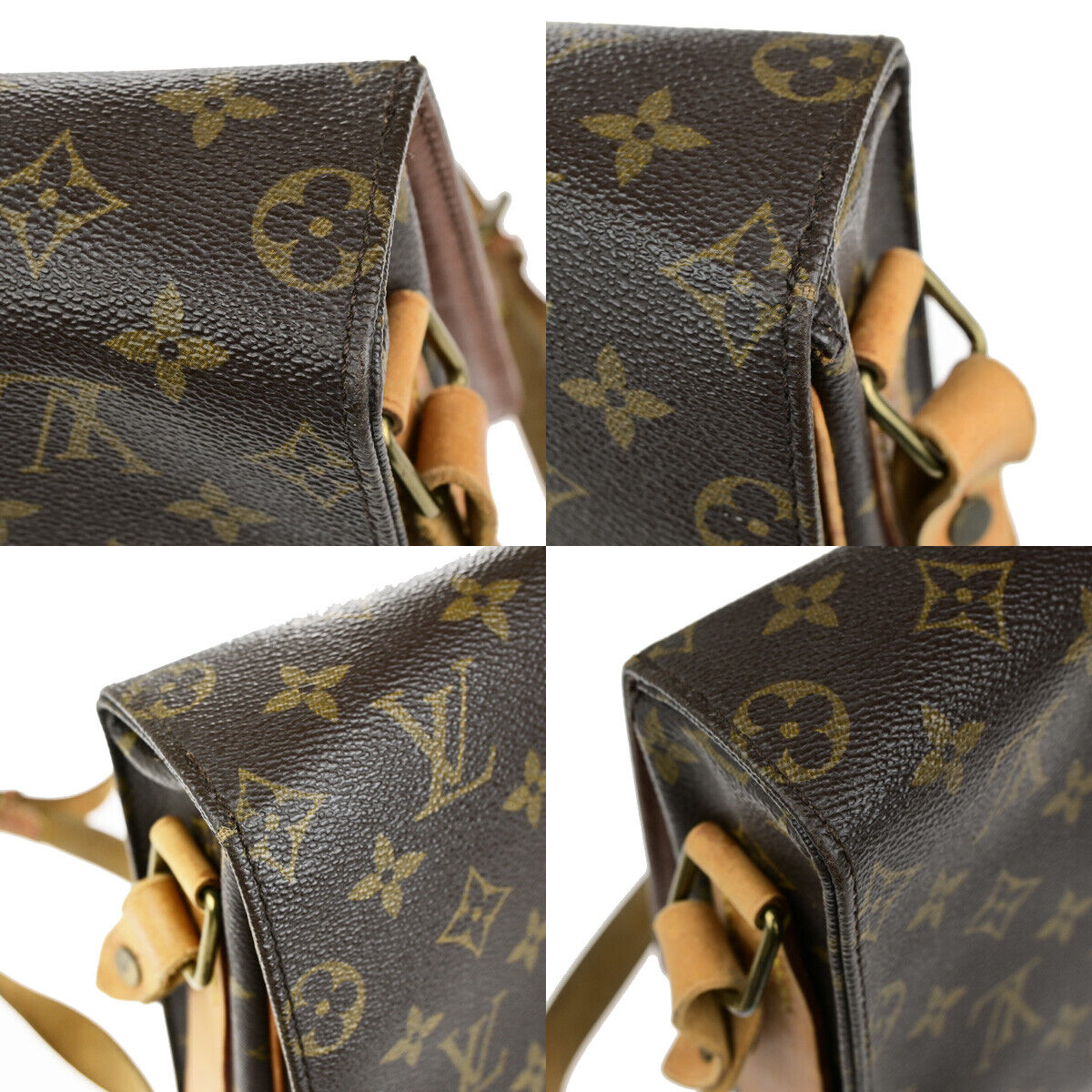 LOUIS VUITTON Cartouchiere GM Shoulder Bag Monogram Leather Brown M51252 30SJ466
