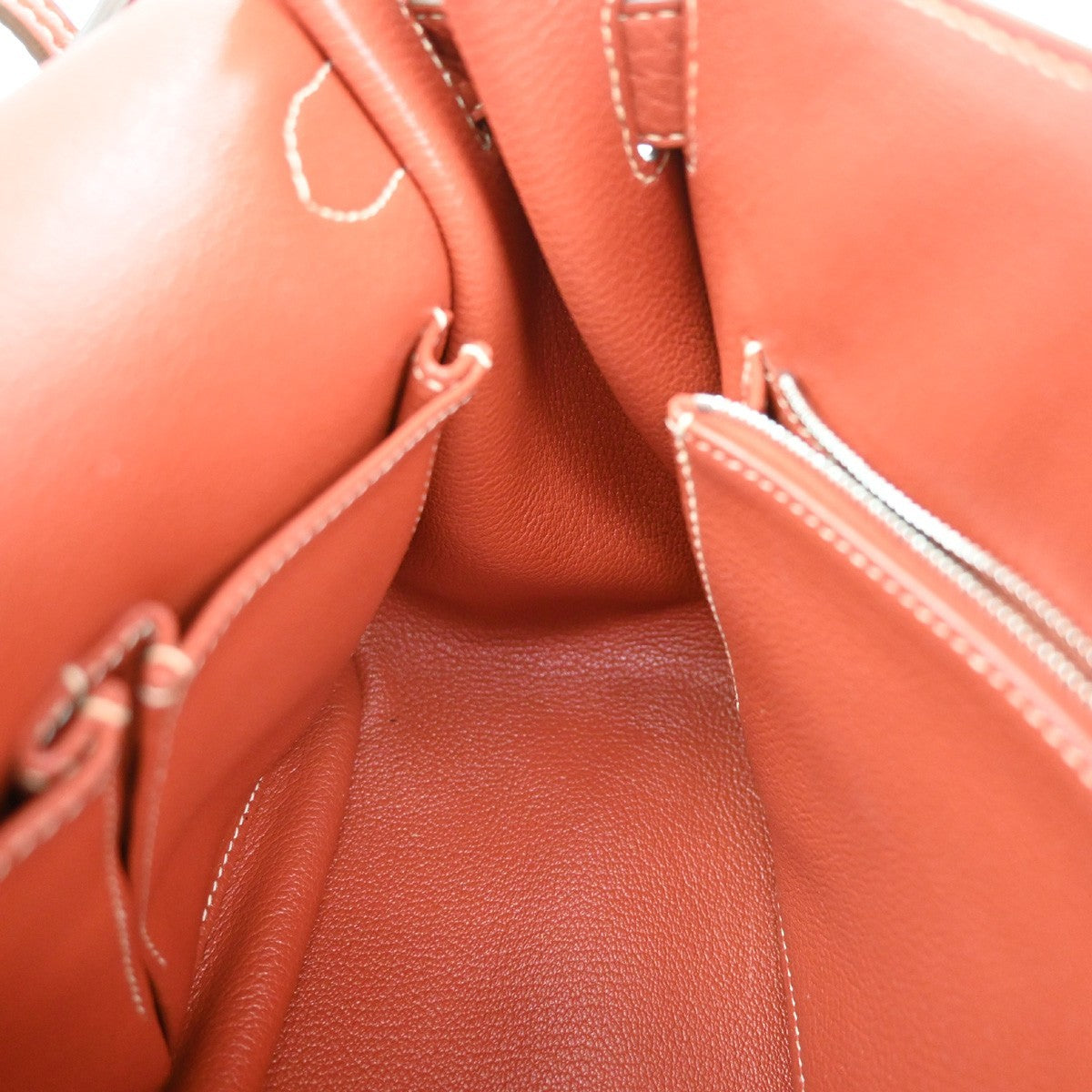 HERMES Logo Jypsiere 34 Shoulder Bag Taurillon Clemence Orange SHW 898RL463
