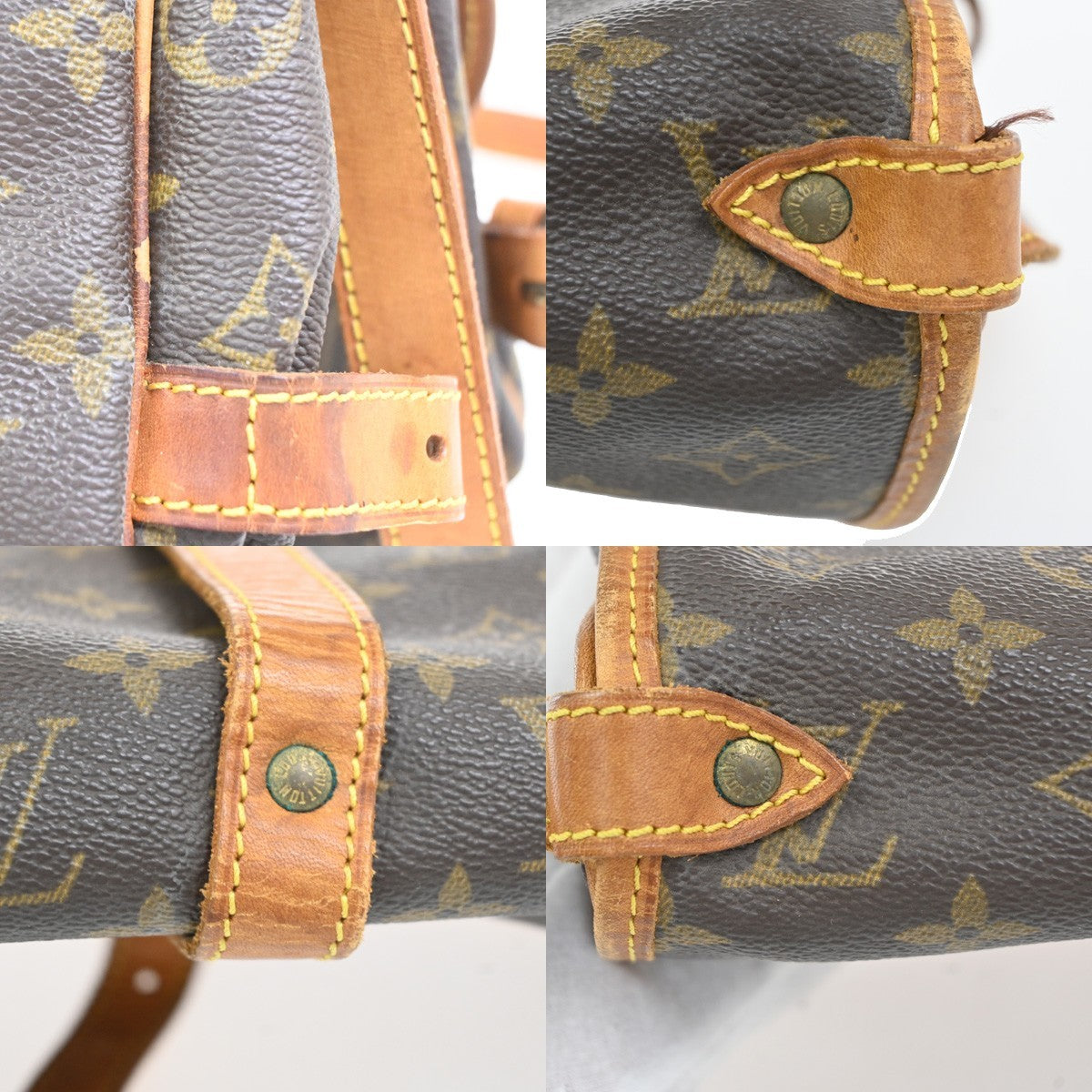 LOUIS VUITTON Logo Saumur 30 Shoulder Bag Monogram Leather Brown M42256 84CA912