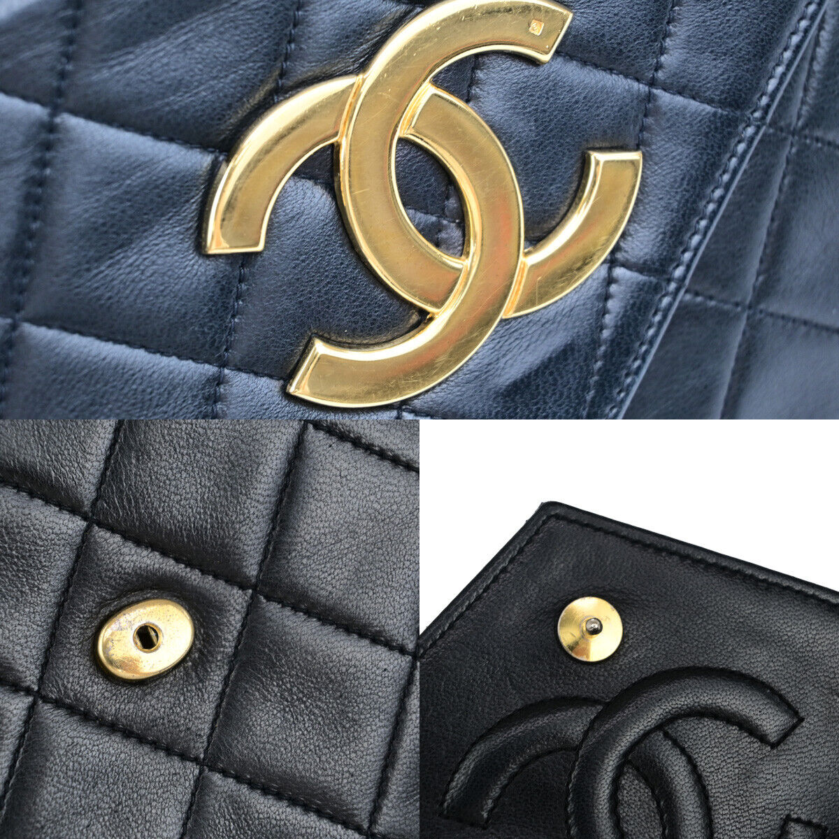 CHANEL CC Mini Matelasse Chain Shoulder Bag Leather Black GHW Vintage 641RK565