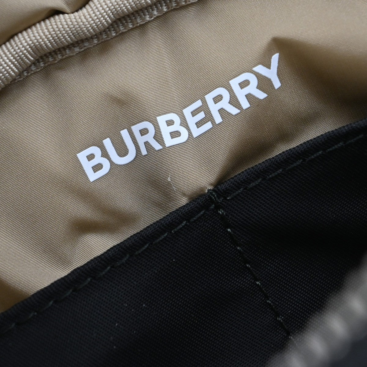 BURBERRY Logo Clutch Pouch Bag Nylon Black SHW 65RF576