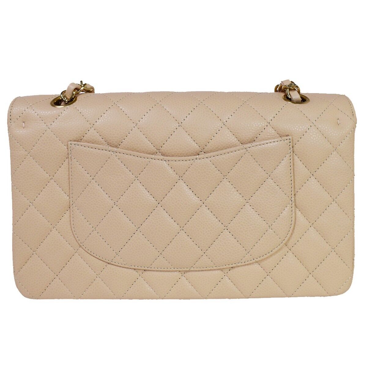 CHANEL CC Matelasse 25 Double Flap Chain Shoulder Bag Caviar Leather 6078LC372