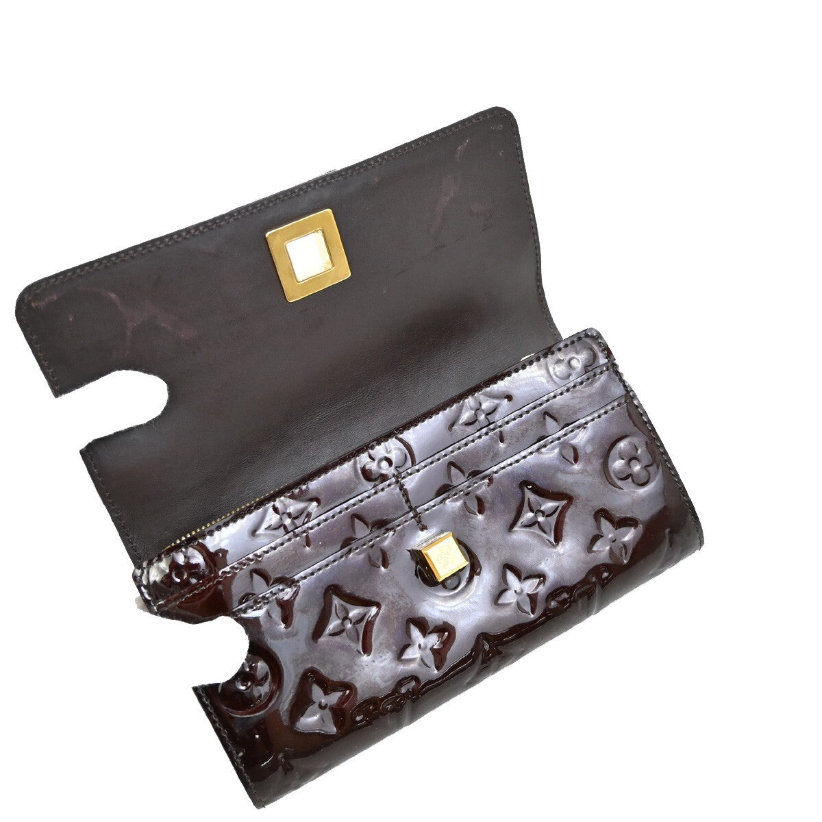 LOUIS VUITTON Bow Long Wallet Monogram Vernis Leather Purple M91498 69EE259