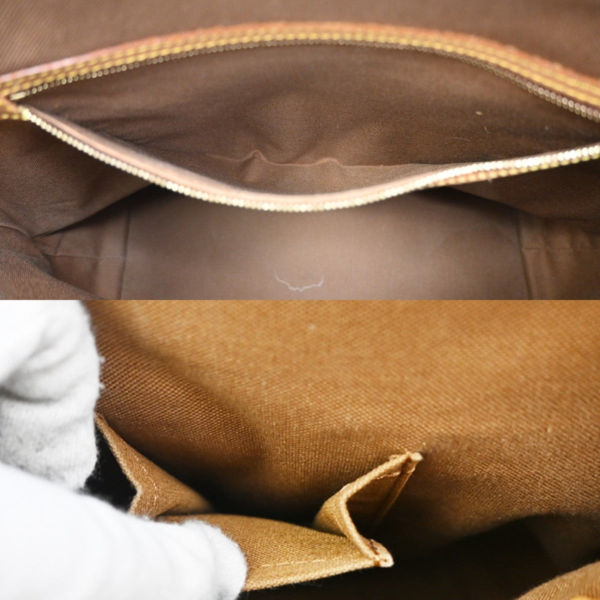 LOUIS VUITTON Cabas Mezzo Shoulder Bag Monogram Leather Brown M51151 70ZA089