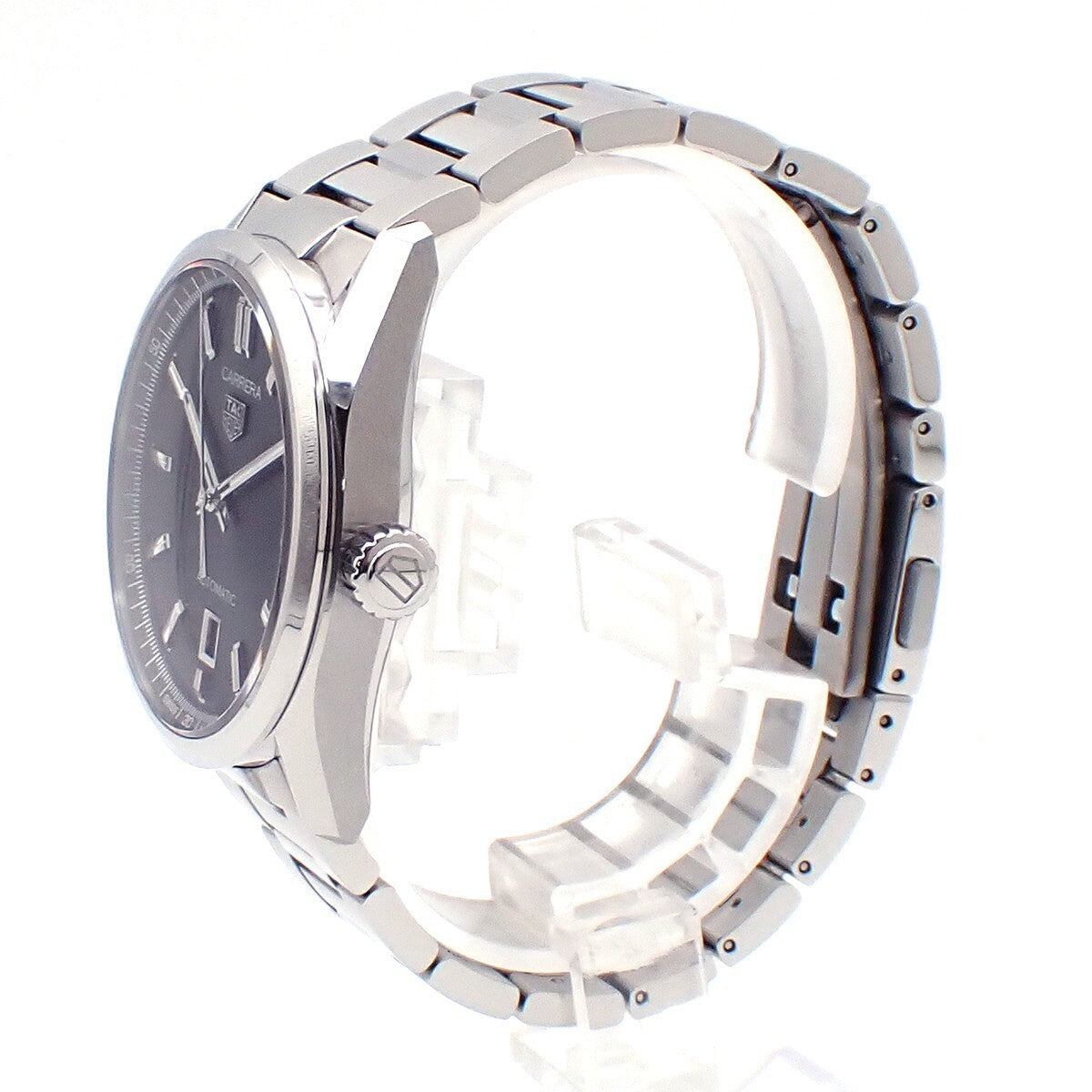 TAG HEUER Carrera Calibre 5 Dayte 39mm WBN2110 Watch Black Dial SS 310LC534