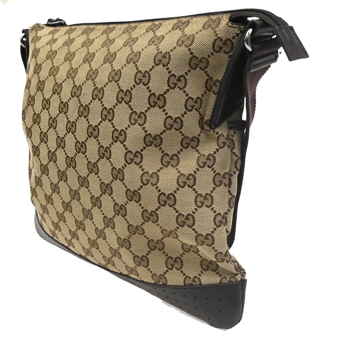 GUCCI Logo GG Pattern Crossbody Shoulder Bag Canvas Leather BN SHW Italy 31KC109