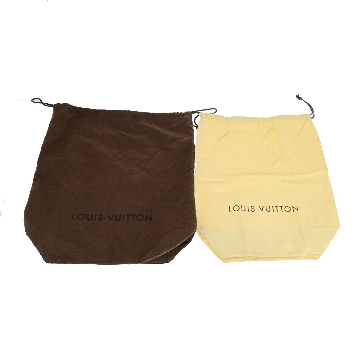 LOUIS VUITTON Logo 10 Set Dust Bag Drawstring Canvas Cotton Beige Brown 09YG351