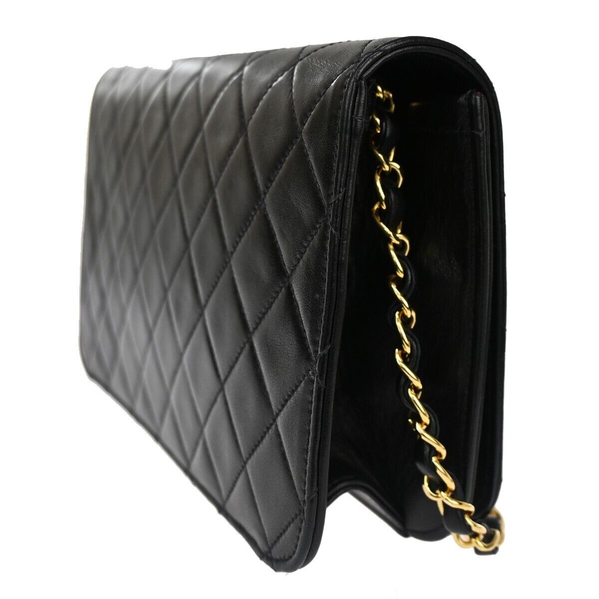 CHANEL CC Matelasse 23 Full Flap Chain Shoulder Bag Leather Black GHW 889RF068