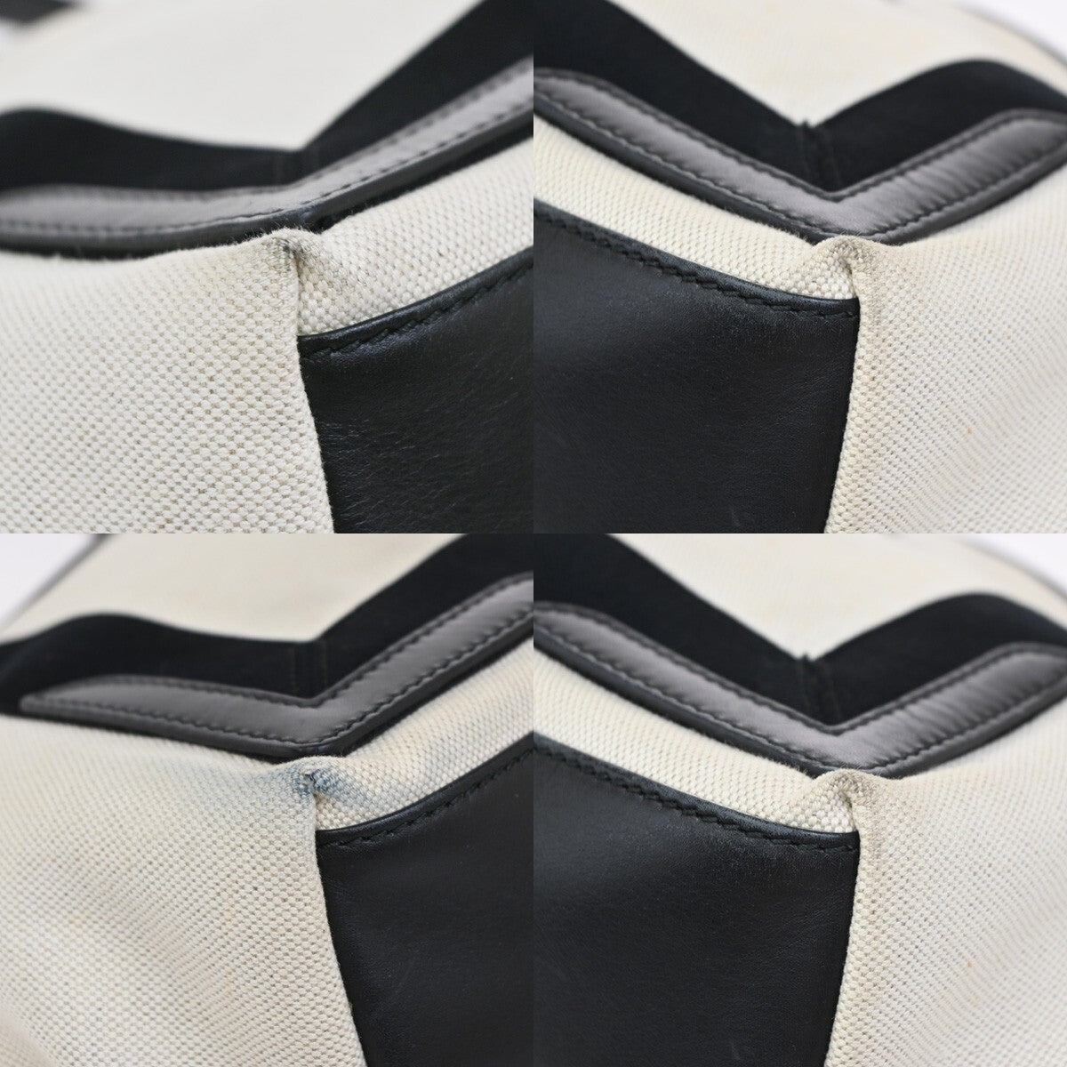 BALENCIAGA Navy Cabas S Hand Tote Bag Canvas Leather Black SHW Italy 32EE708