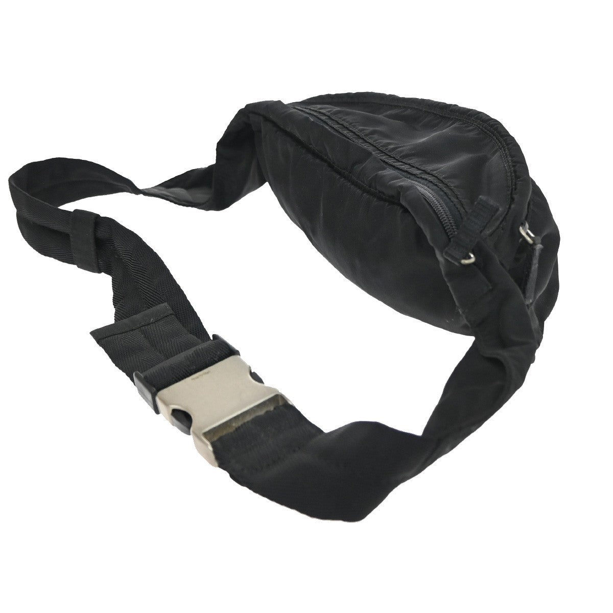 PRADA MILANO Tessuto Bum Bag Nylon Leather Black Italy 67CB022