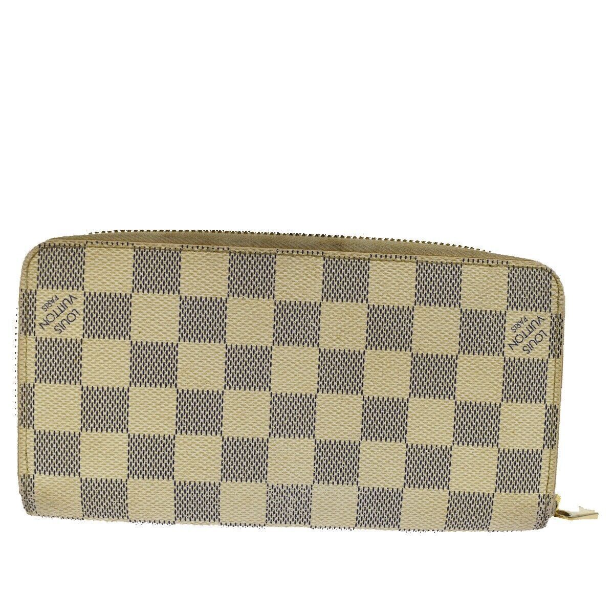 LOUIS VUITTON Zippy Wallet Long Bifold Damier Azur Leather WE N60019 30YC188