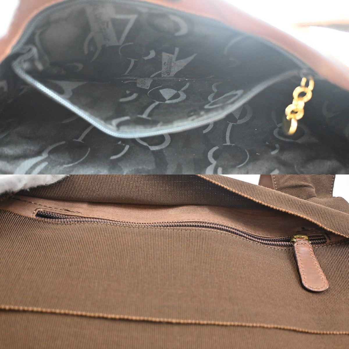 SALVATORE FERRAGAMO Vara Shoulder Bag Canvas Leather Brown GHW Italy 02KC523