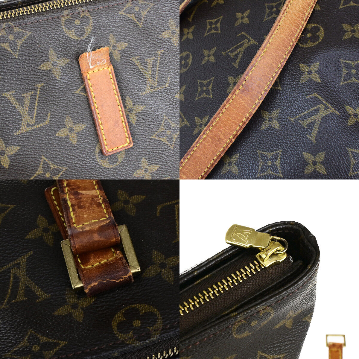 LOUIS VUITTON Cabas Mezzo Shoulder Bag Monogram Leather Brown M51151 66YG758