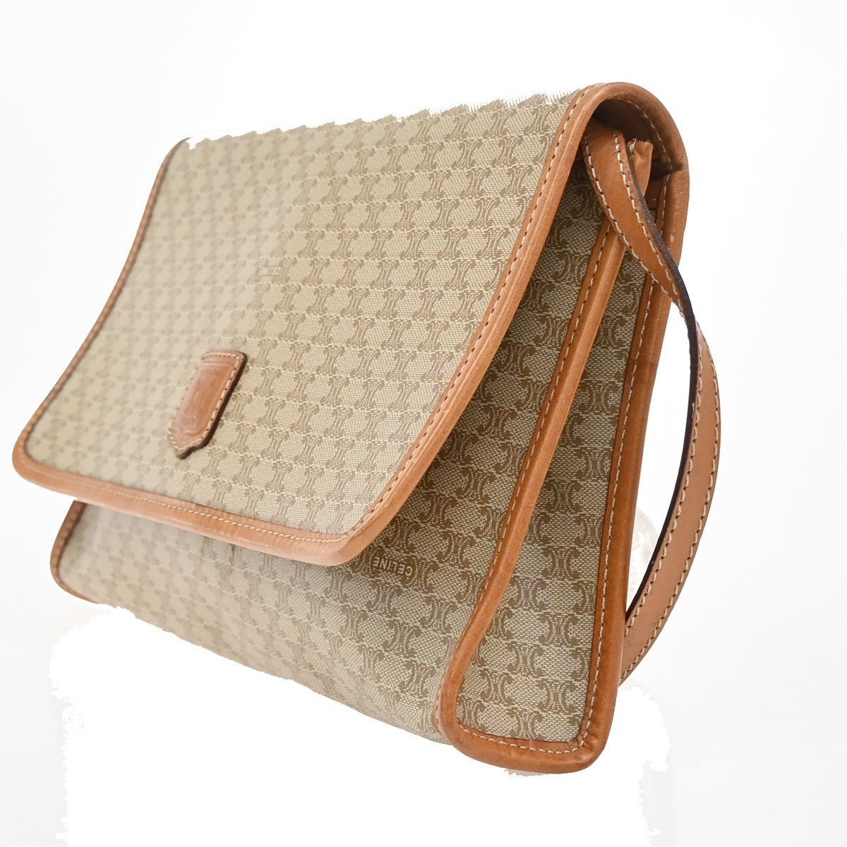 CELINE Macadam Pattern Crossbody 2Way Shoulder Clutch Bag PVC Leather BN 67KB426