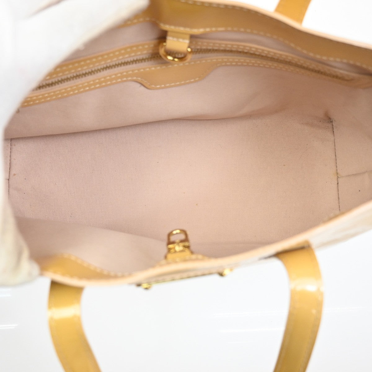 LOUIS VUITTON Wilshire PM Hand Bag Monogram Vernis Patent Beige M91642 33MA275