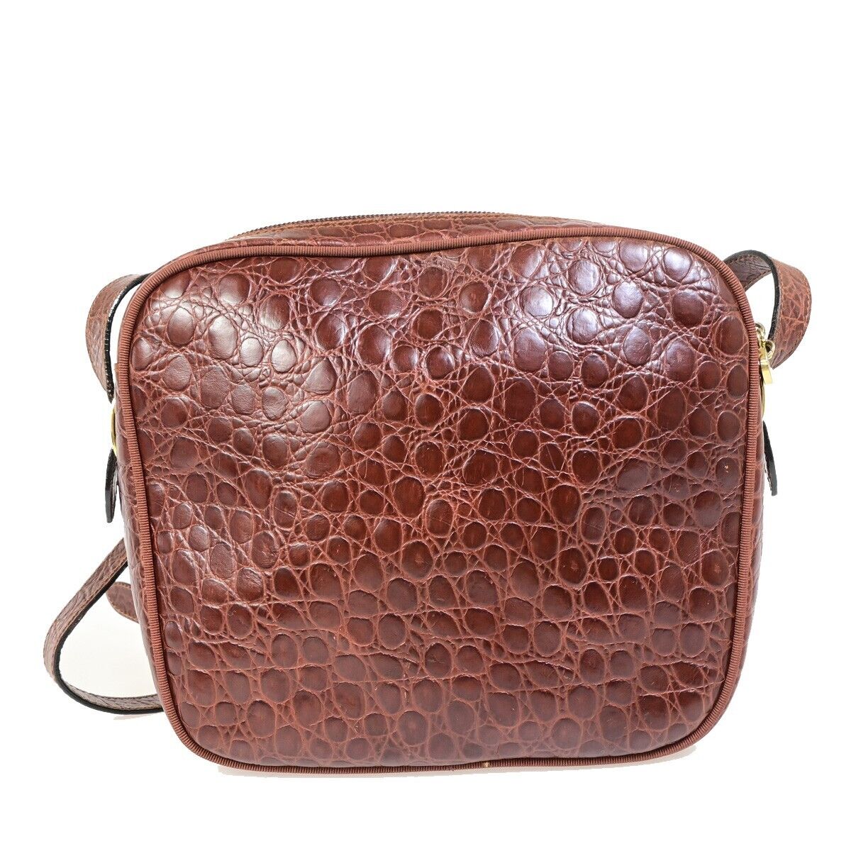 SALVATORE FERRAGAMO Vara Crossbody Shoulder Bag Embossing Leather Red 67FB071