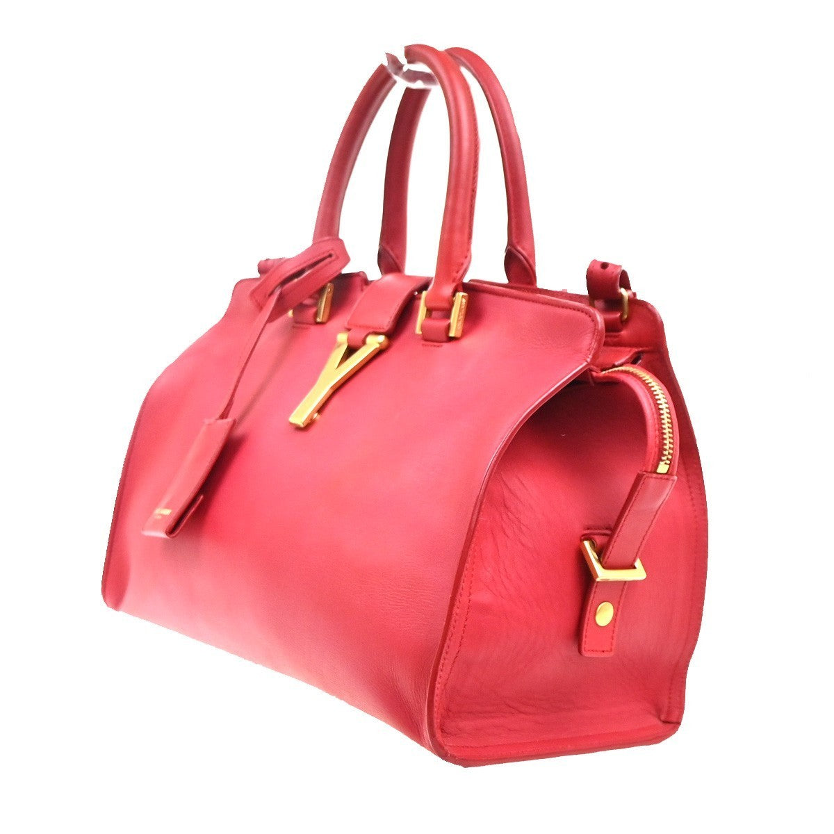 SAINT LAURENT Petit Cabas Y Line 2way Shoulder Hand Bag Leather RD Italy 76KC999