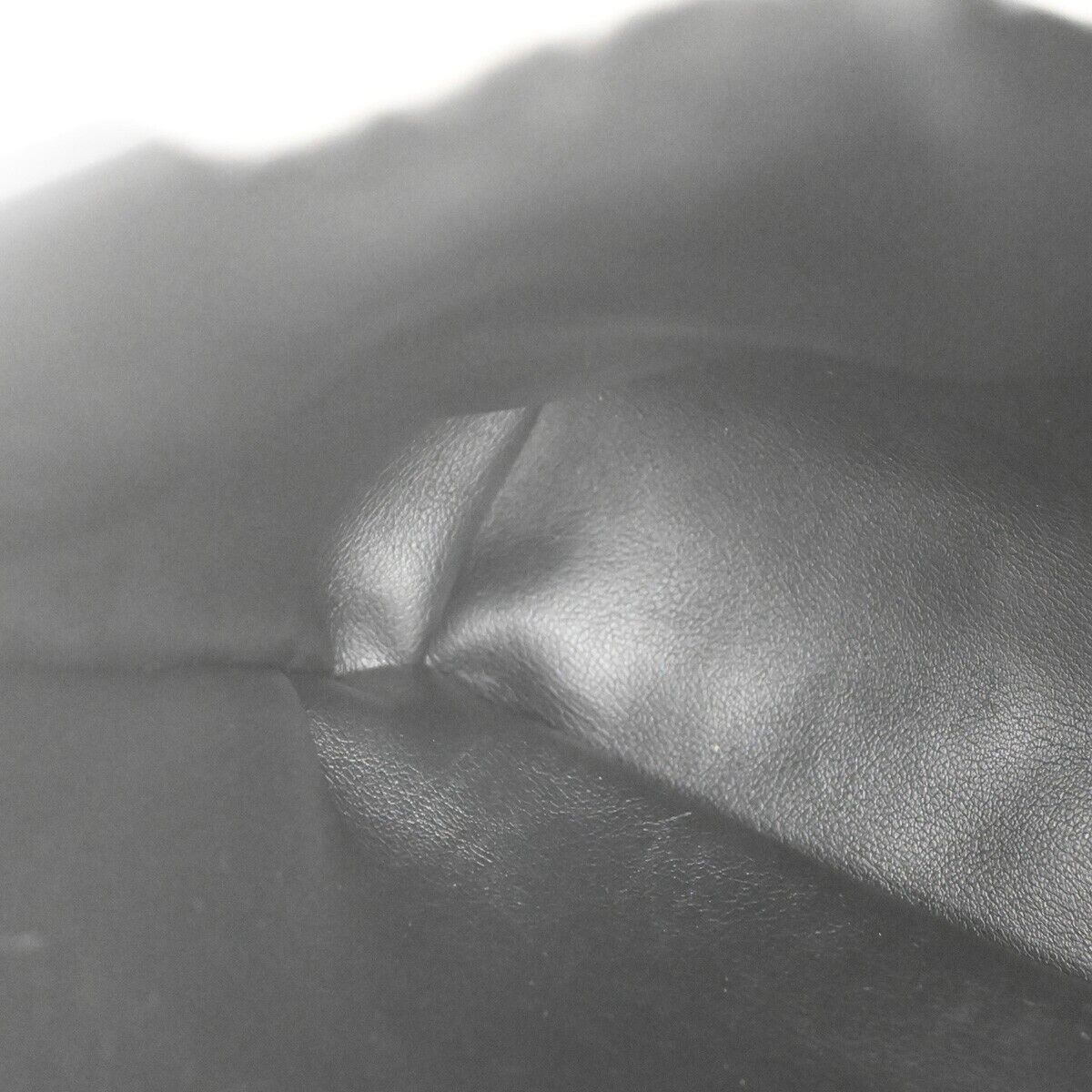 BALLY Logo Hand Bag Leather Black Gold-Plated Made In Italy 02YD220