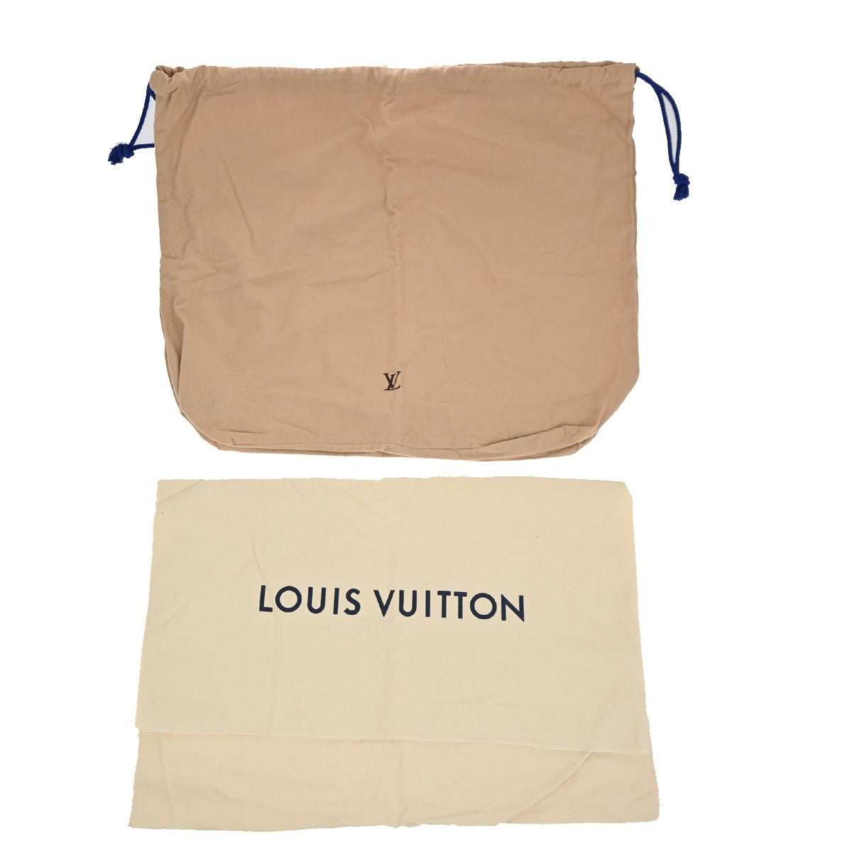 LOUIS VUITTON Logo 10 Set Dust Bag Drawstring Canvas Cotton Beige Brown 03KP213