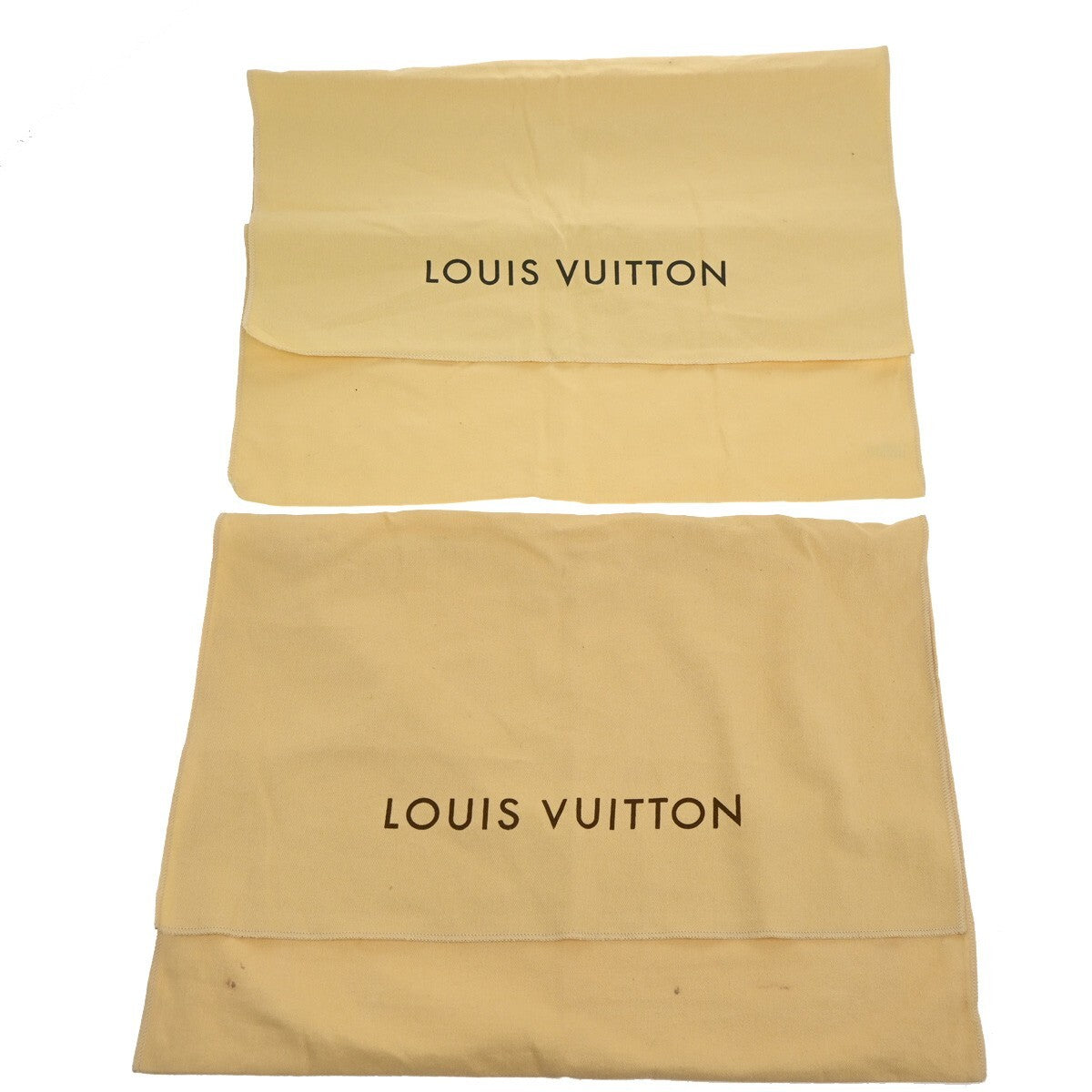 LOUIS VUITTON Logo 10 Set Dust Bag Drawstring Canvas Cotton Beige Brown 09EE161