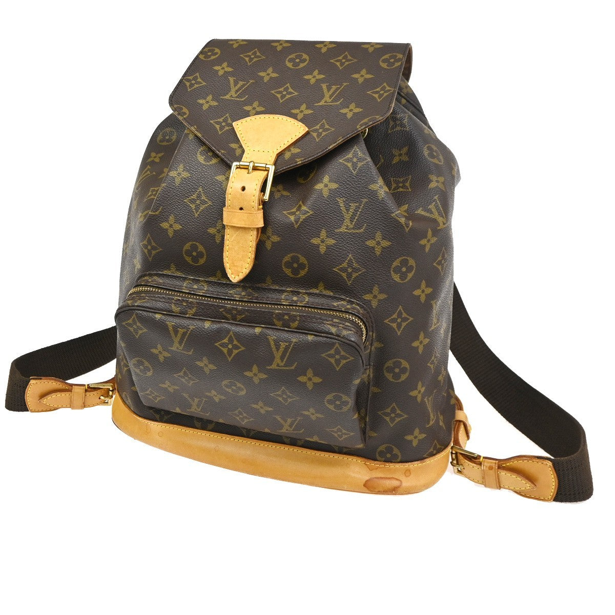 LOUIS VUITTON Montsouris GM Backpack Bag Monogram Leather Brown M51135 97CA777