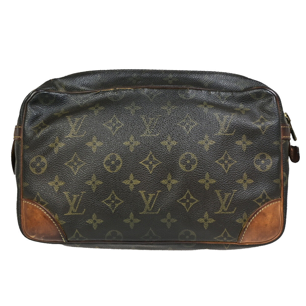 LOUIS VUITTON Compiegne 28 Clutch Hand Bag Monogram Leather Brown M51845 07SH991
