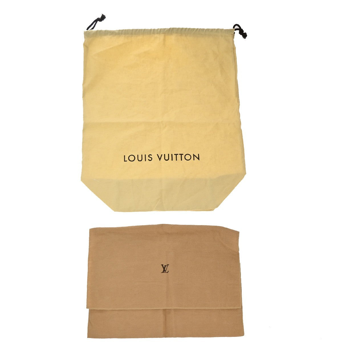 LOUIS VUITTON Logo 10 Set Dust Bag Drawstring Canvas Cotton Beige Brown 09KP567