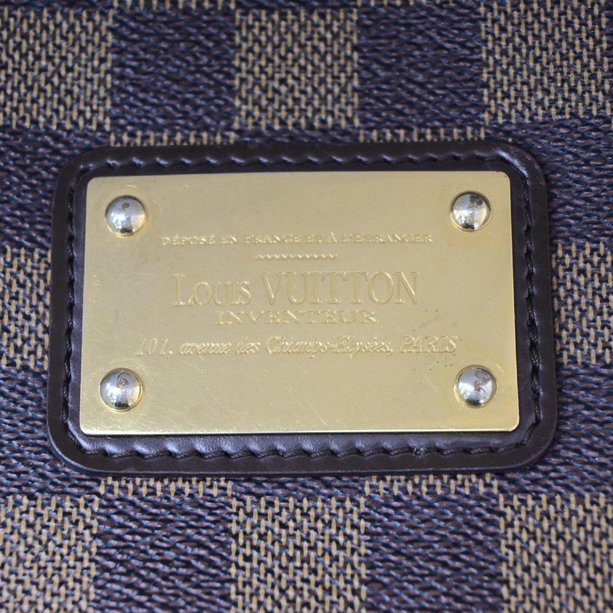 LOUIS VUITTON Eva Chain Shoulder Bag Damier Ebene Leather Brown N55213 601MA693