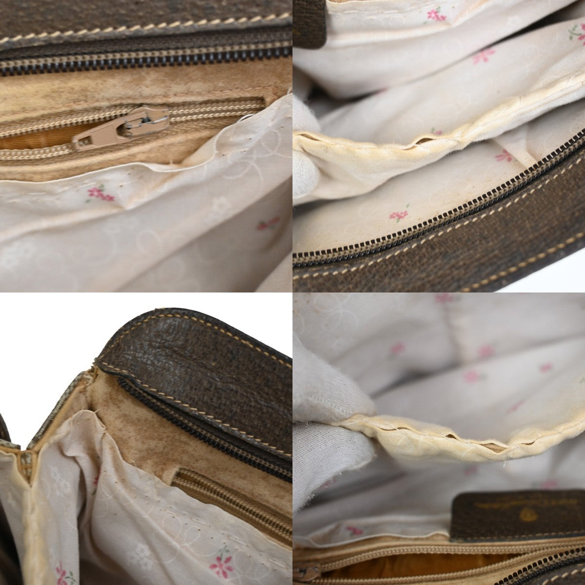 GUCCI GG Pattern Sherry Shoulder Bag PVC Leather Brown Beige GHW Italy 04DA034