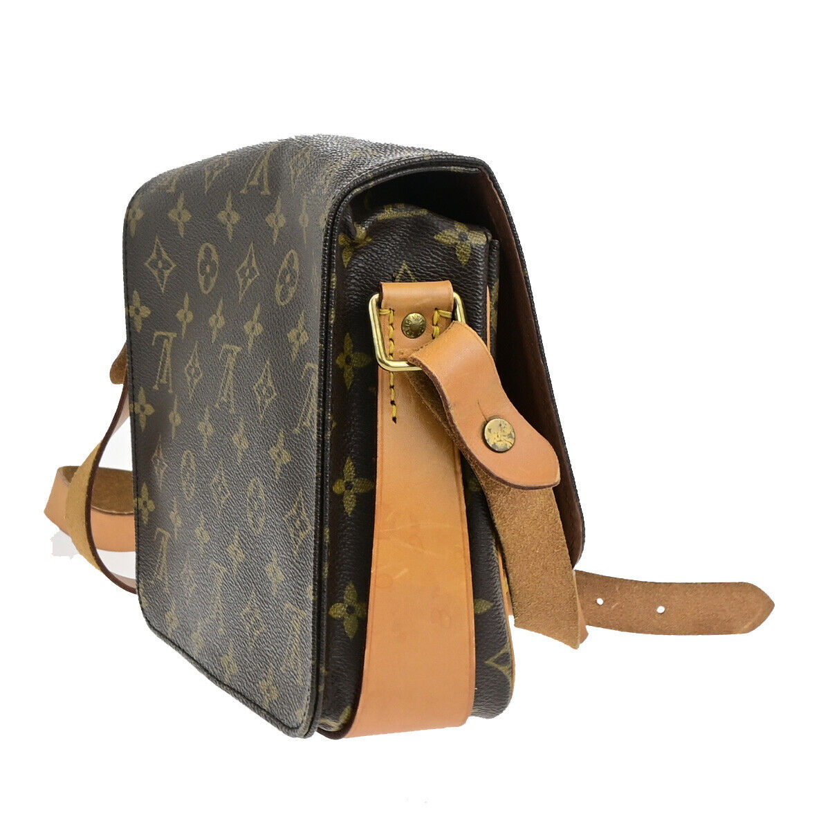 LOUIS VUITTON Cartouchiere MM Shoulder Bag Monogram Leather Brown M51253 86YF102