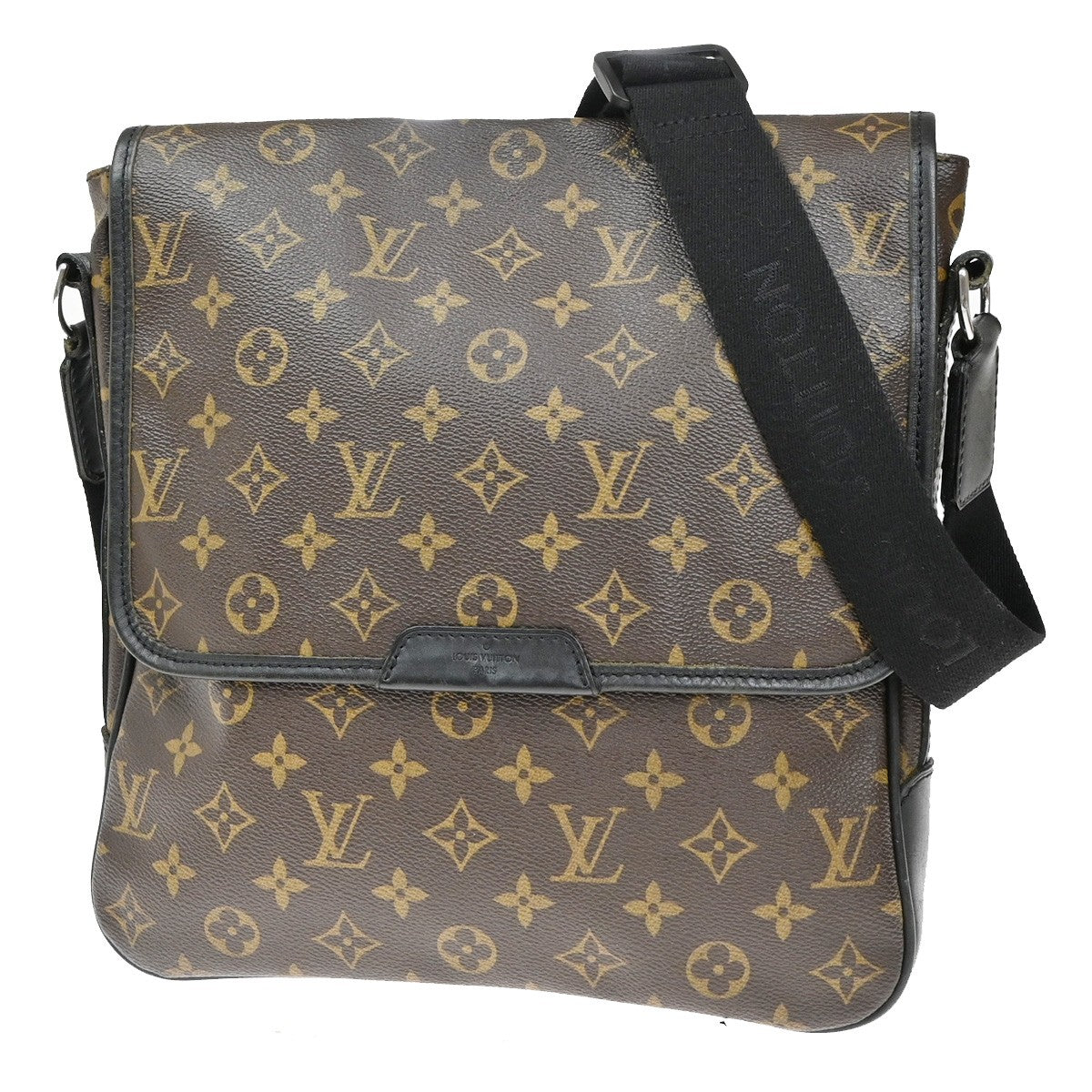 LOUIS VUITTON Bass MM Shoulder Bag Monogram Macassar Brown Black M56715 72KB468