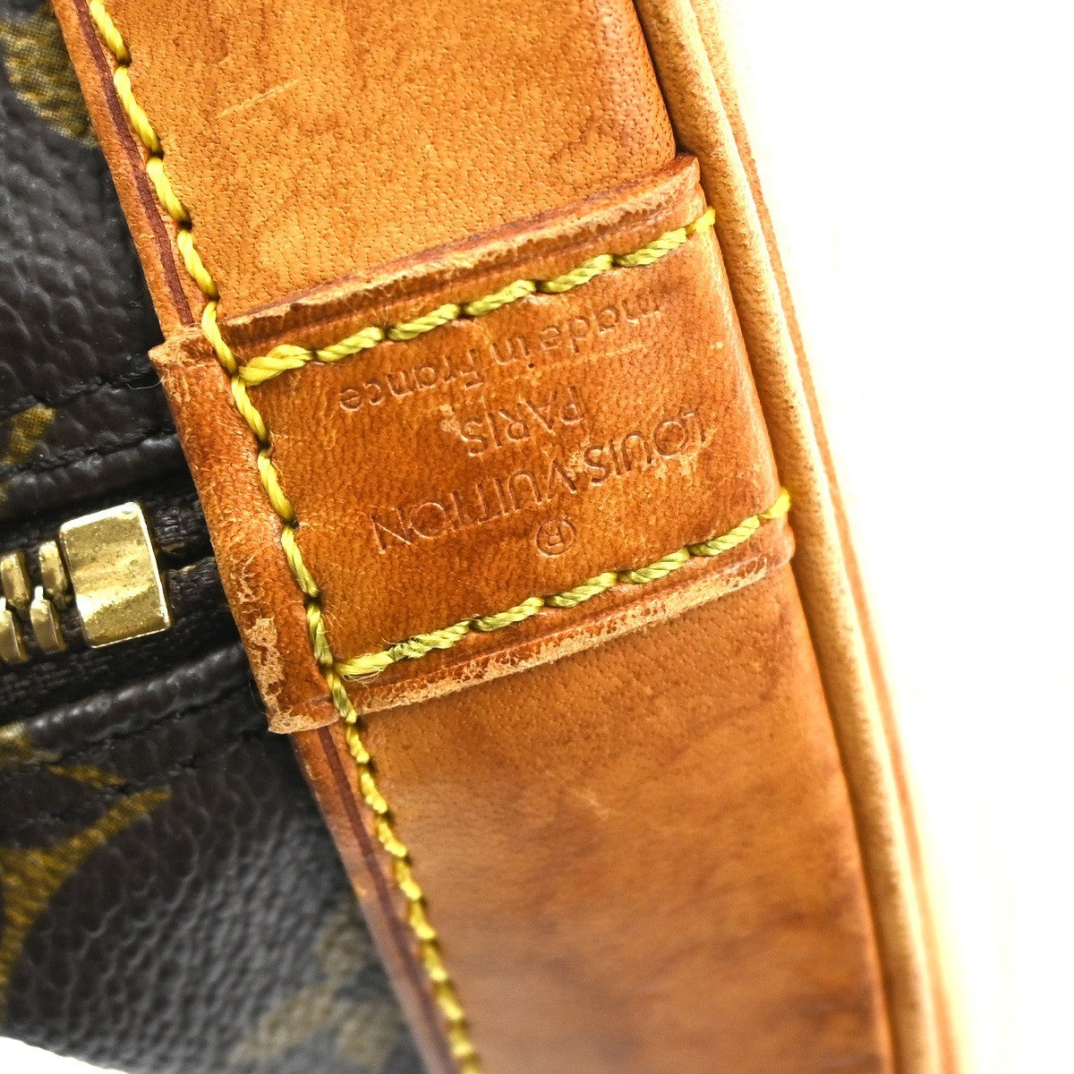 LOUIS VUITTON LV Logo Alma Hand Bag Monogram Leather Brown France M51130 32KC515
