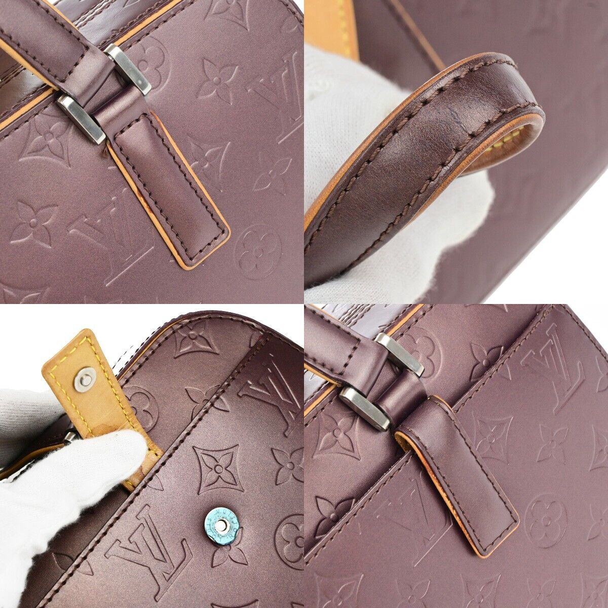 LOUIS VUITTON Shelton Shoulder Bag Monogram Mat Leather Purple M55176 82ED236