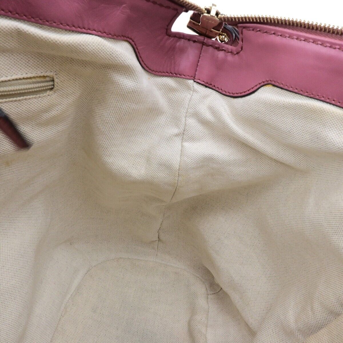 GUCCI Logo GG Pattern Shoulder Bag Canvas Leather Pink Brown GHW 32ED950