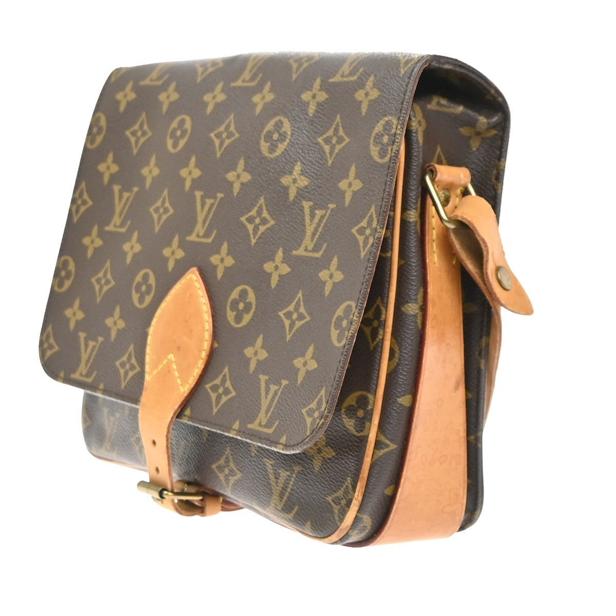 LOUIS VUITTON Cartouchiere GM Shoulder Bag Monogram Leather Brown M51252 88KC813