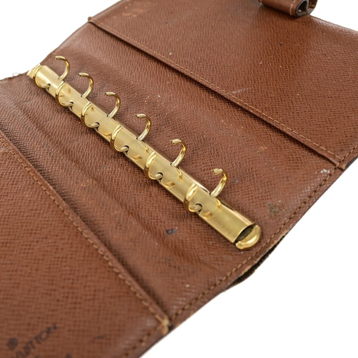 LOUIS VUITTON Agenda PM Day Planner Cover Monogram Damier Ebene Brown 04ED975