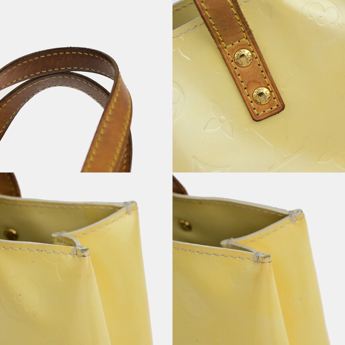LOUIS VUITTON LV Lead PM Hand Bag Monogram Vernis Leather Perle M91336 05EB371