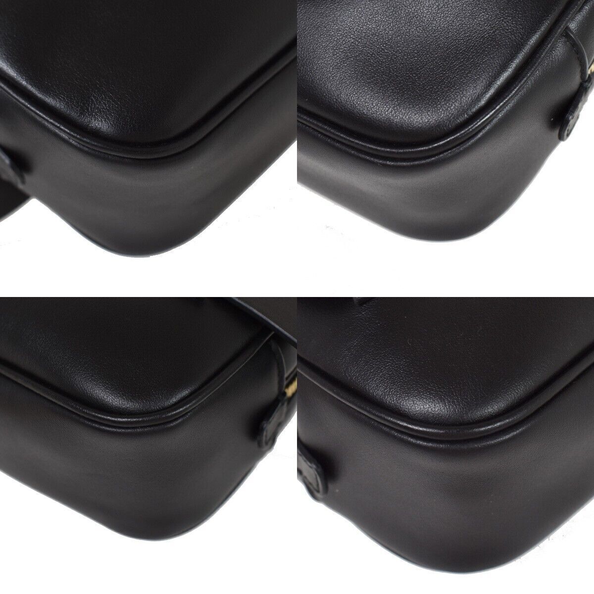 SALVATORE FERRAGAMO 2Way Chain Gancini Shoulder Bum Bag Leather Black 85RG050