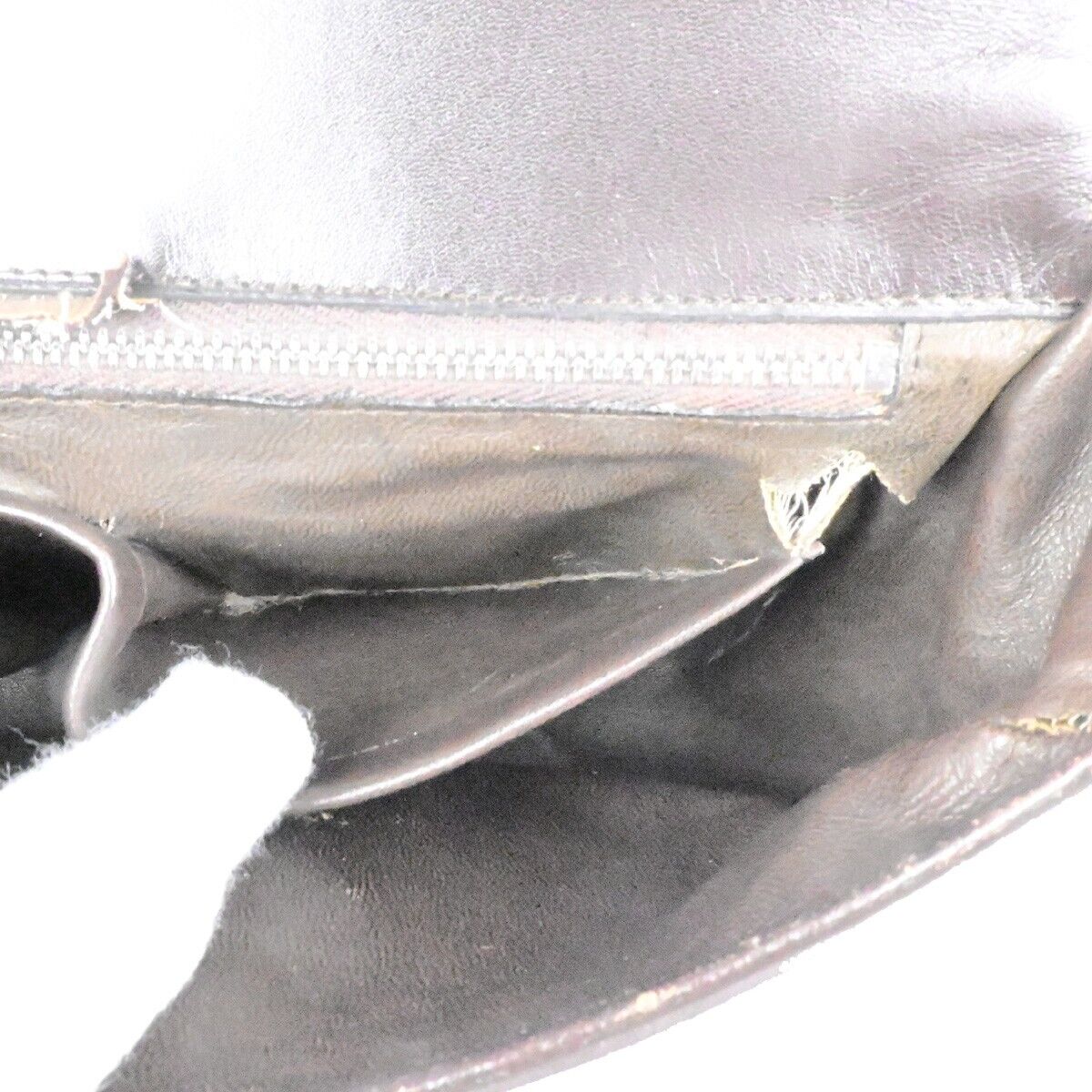 CELINE Horse Carriage Logo Shoulder Bag Leather Brown Gold 32EE092