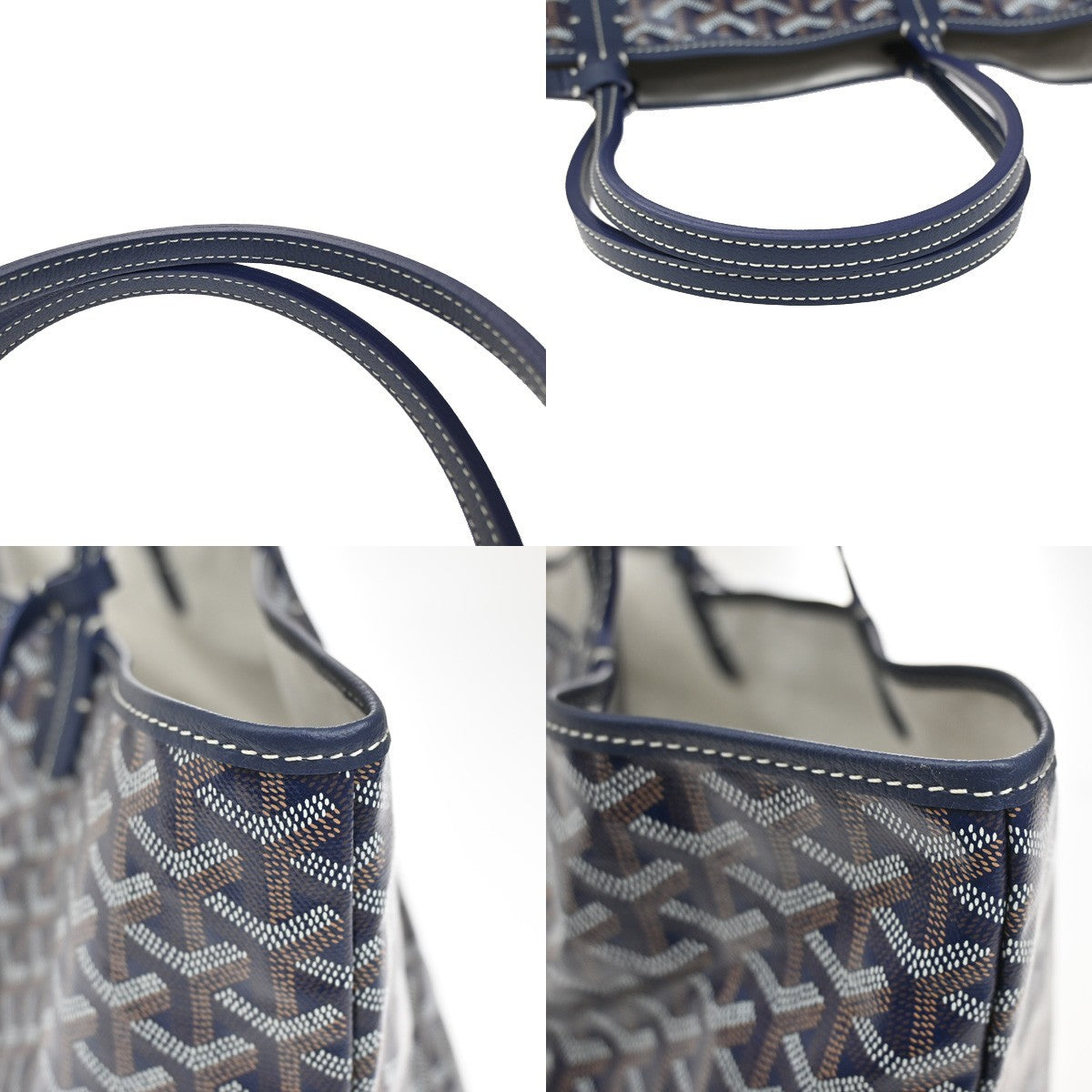 GOYARD Logo Saint Louis Small Shoulder Tote Bag Pouch Canvas Leather BE 357LC557