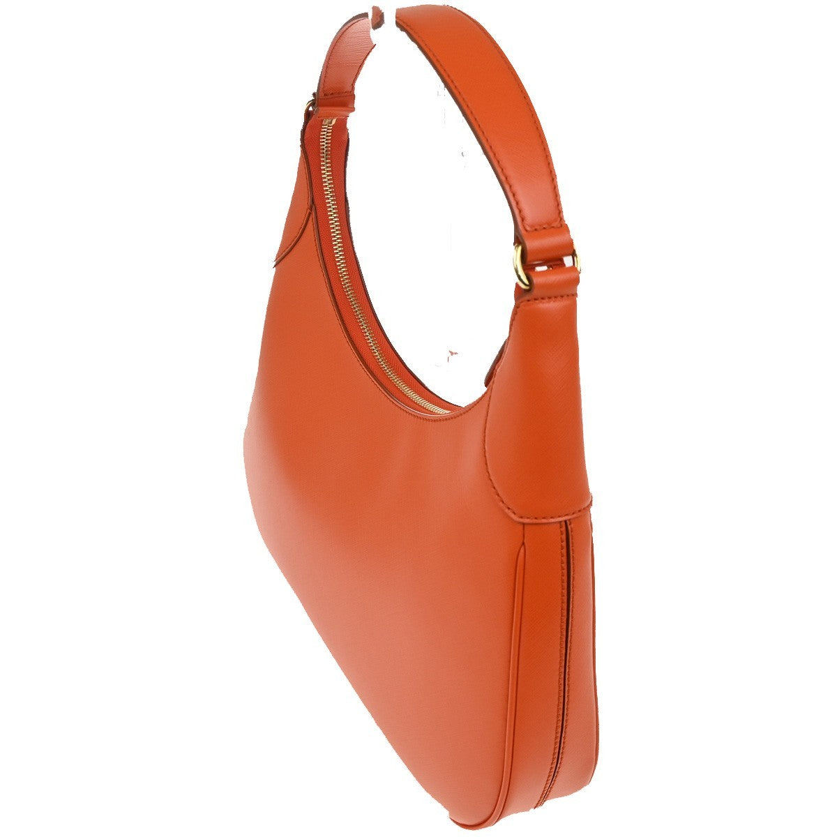 SALVATORE FERRAGAMO Gancini Logo Shoulder Bag Leather Orange GHW Italy 72RL709