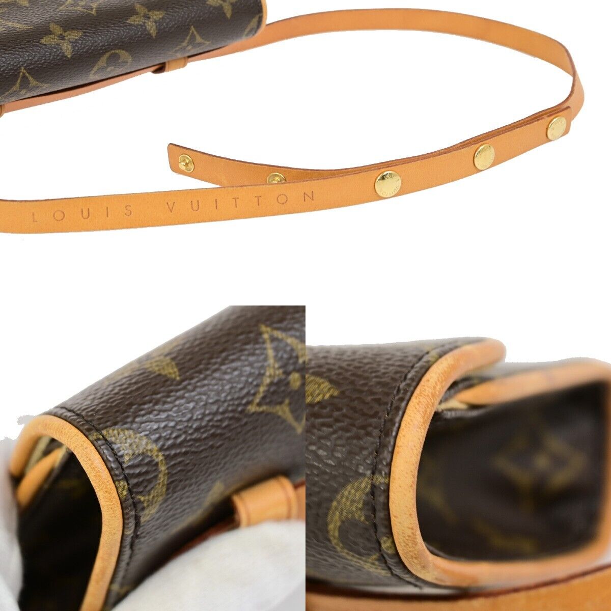 LOUIS VUITTON Pochette Florentine Bum Bag Monogram Leather Brown M51855 80FB261