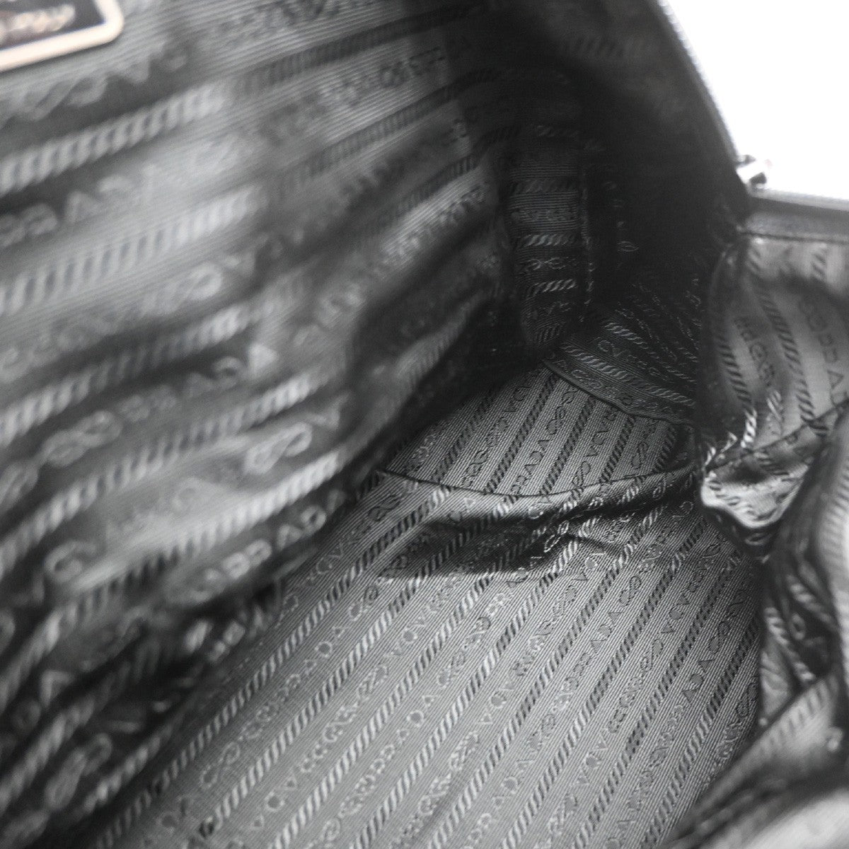 PRADA MILANO Logo Tessuto Hand Bag Nylon Leather Black SHW  61CB060