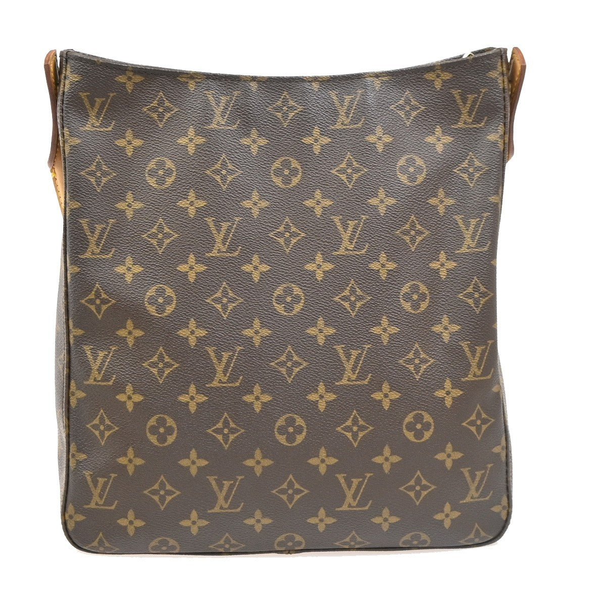 LOUIS VUITTON Logo Looping GM Shoulder Bag Monogram Leather Brown M51145 18PA109