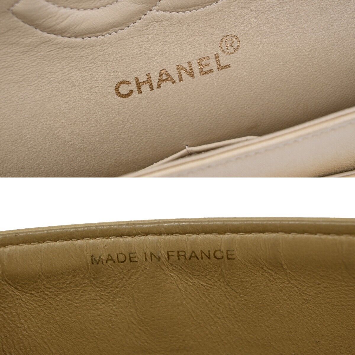 CHANEL Matelasse 25 Double Flap Chain Shoulder Bag Leather BE Vintage 804RJ773